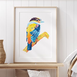 Bird wall decor, bird painting, colorful bird art print, wild bird art, bird print, bird watercolor, bird lover gift, colorful bird wall art