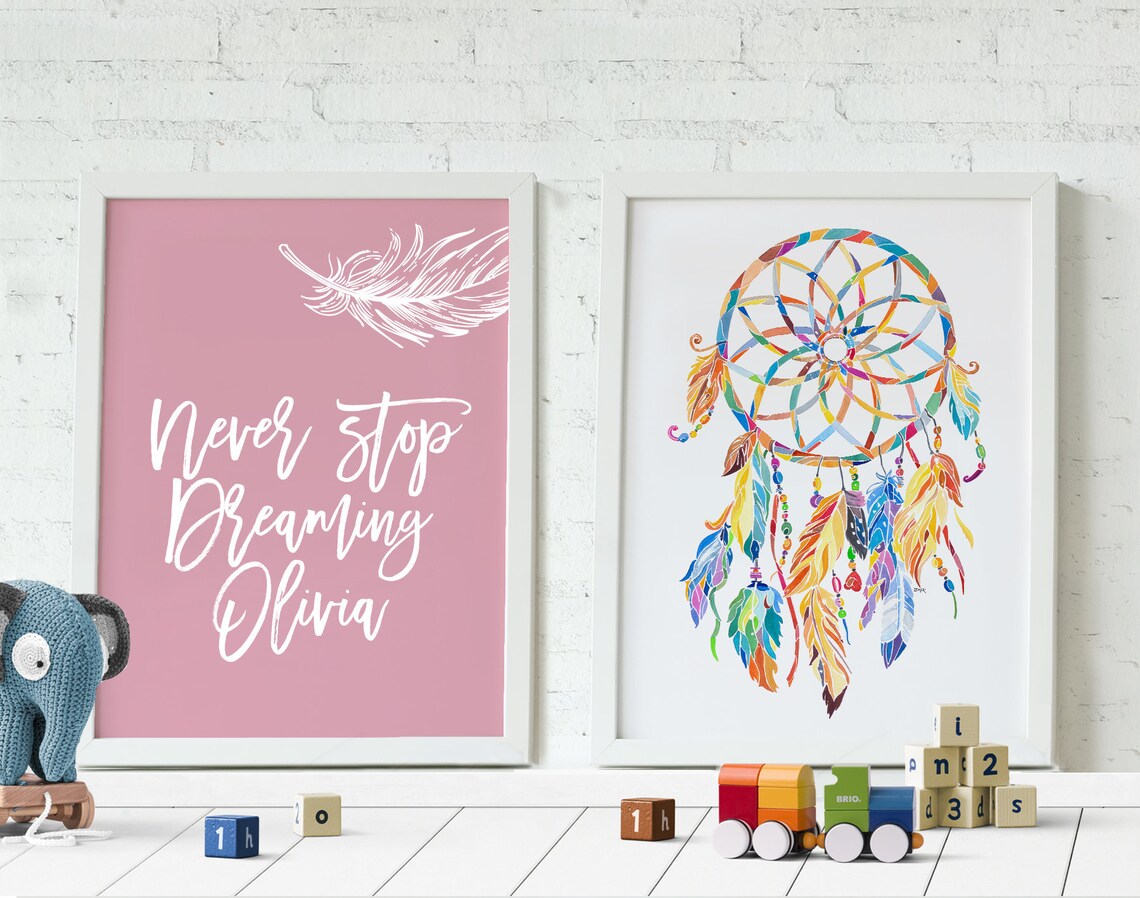 Personalized print set nursery wall art kids room decor | Etsy