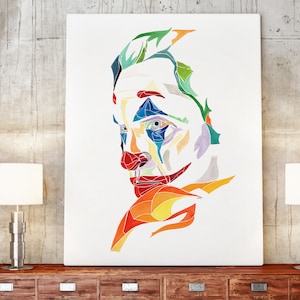 Joker poster, joker schilderij kunst aan de muur, film posters, Joaquin Phoenix joker, comics art, moderne pop art, man cave muur decor, film held kunst