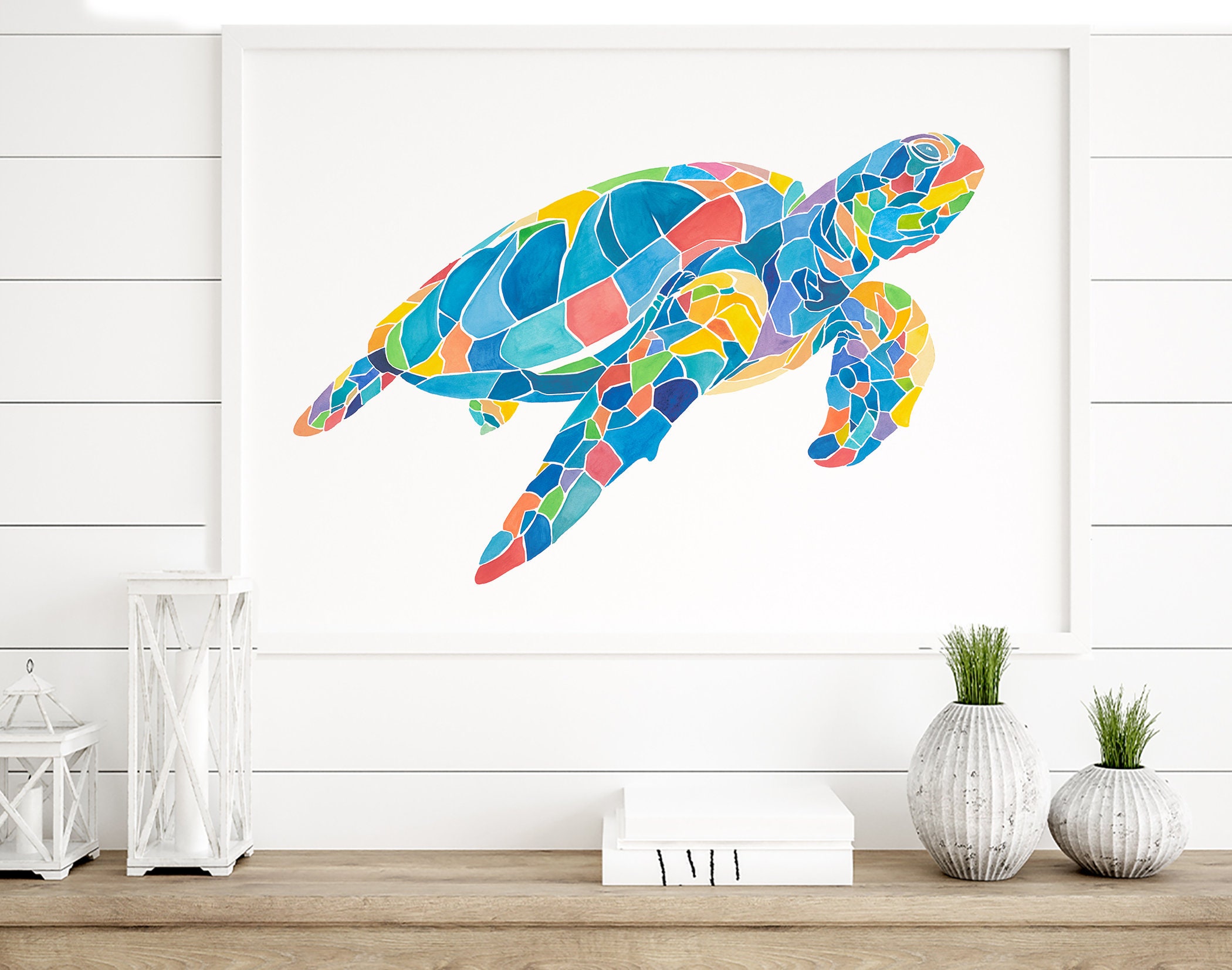 Sea Turtle Wall Art Etsy Canada
