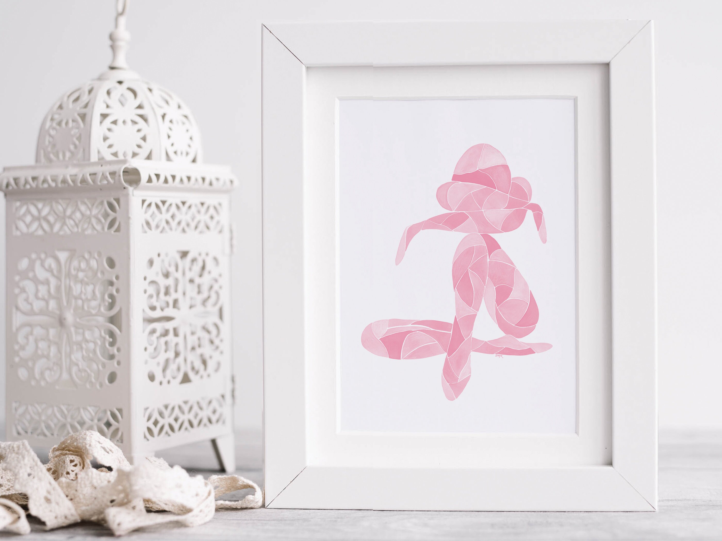 Estampado de arte de pared de color rosa claro decoración del | Etsy