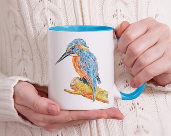Bird mug, bird lover gift, bird tea cup, mom gift idea, gift for grandmother, bird watcher gift idea, bird lovers mug, bird art watercolor