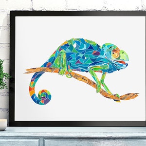 Chameleon Wall Art, Chameleon Print, Chameleon Prints, Lizard Art Print, Amphibian Print, Lizard Wall Art, Chameleon Art Print, Wall Print