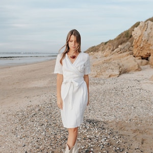 100 Linen Wrap Dress Linen Maternity Dress Plus Size 1282 Etsy UK