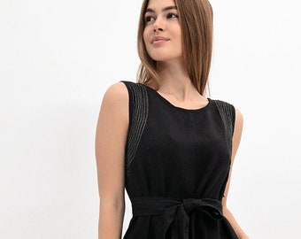 Robe 100% Lin avec broderie à la main /1247