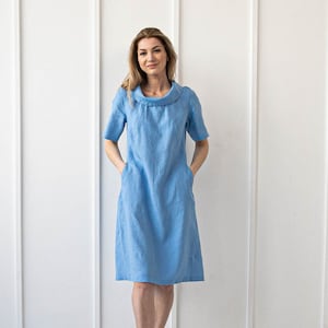 100% Pure Linen Dress/ 1209