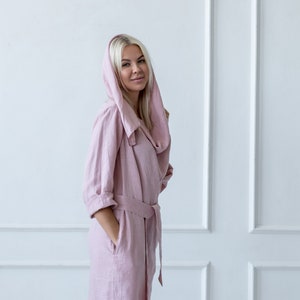 100% Linen Dress With a Scarf/ 1255