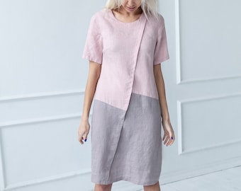 100% Linen Dress, Midi Linen Dress, Loose Linen Dress, Flax Soft Dress, Linen Clothing, Linen Dress for Women, Flax Dress