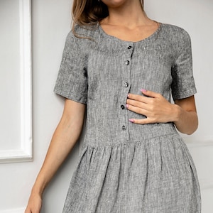 100% Pure Linen Dress/ 1225