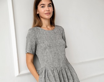 Kleid aus 100 % reinem Leinen/ 1228