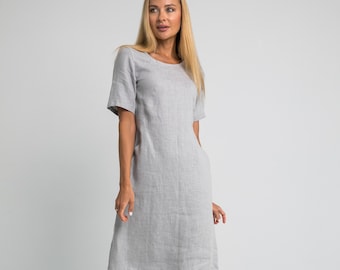100% Linen Dress/ 1211