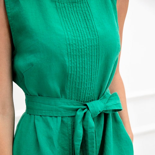 Linen Woman embroidery dress high quality