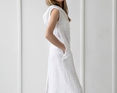 Long Linen Coat-Dress With a Hood 100 Linen Dress Soft Flax Coat-Dress