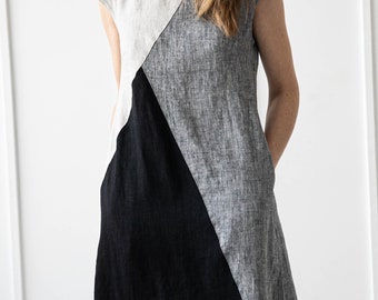 100% Linen Loose Dress/ 1224