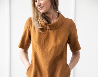 100% Pure Linen Dress/ 1209