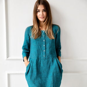 100% Pure Linen Dress/ 1230 image 1