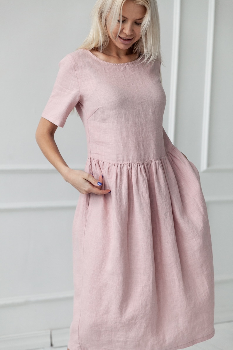 100% Pure Linen Dress/ 1228 image 4