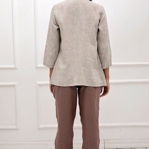 100% Linen Jacket / Flax Summer Coat / 1509 image 4