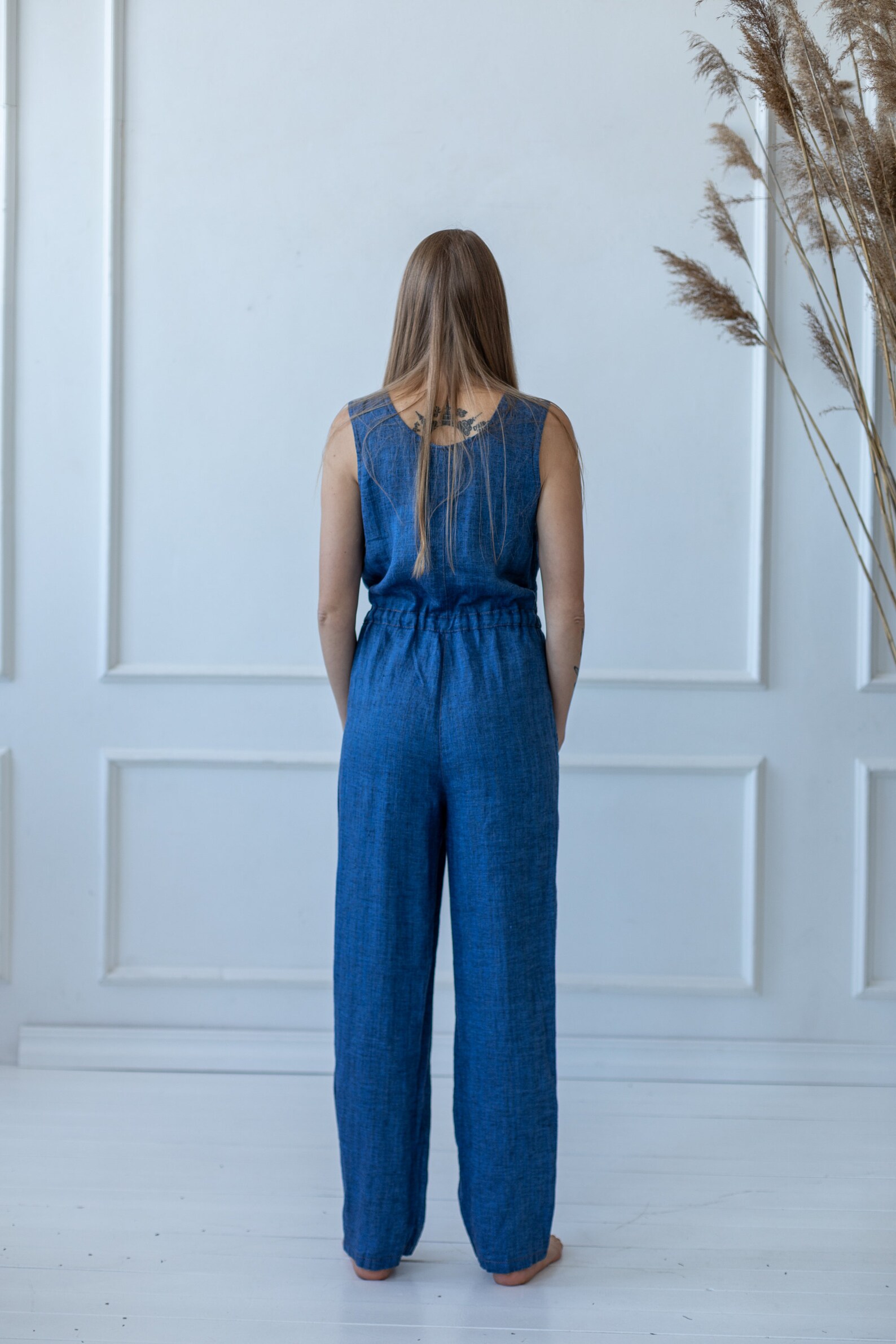 Linen Jumpsuit /loose Linen Jumpsuit/ Flax Jumpsuit/ Linen Etsy