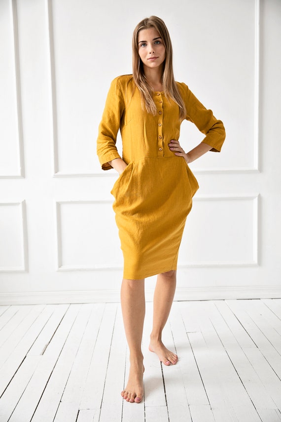 Jurk van 100 puur linnen 1230 Etsy Nederland