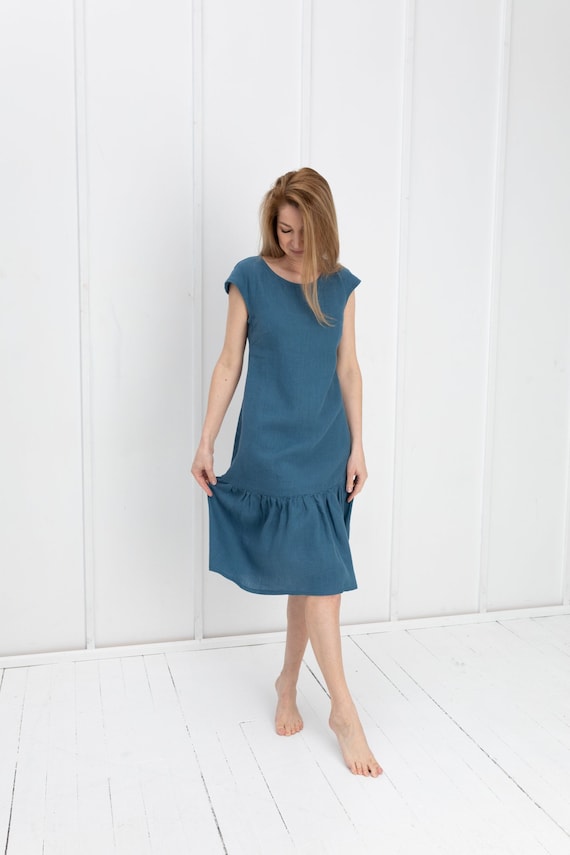 chinese dress ladies Celine Premium 100% Linen Dress and Shirt Set – Muse Robe main image 0