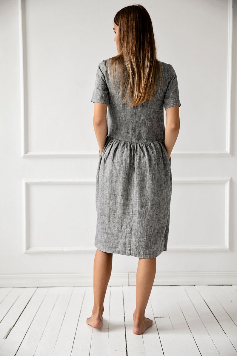 100% Pure Linen Dress/ 1228 image 3