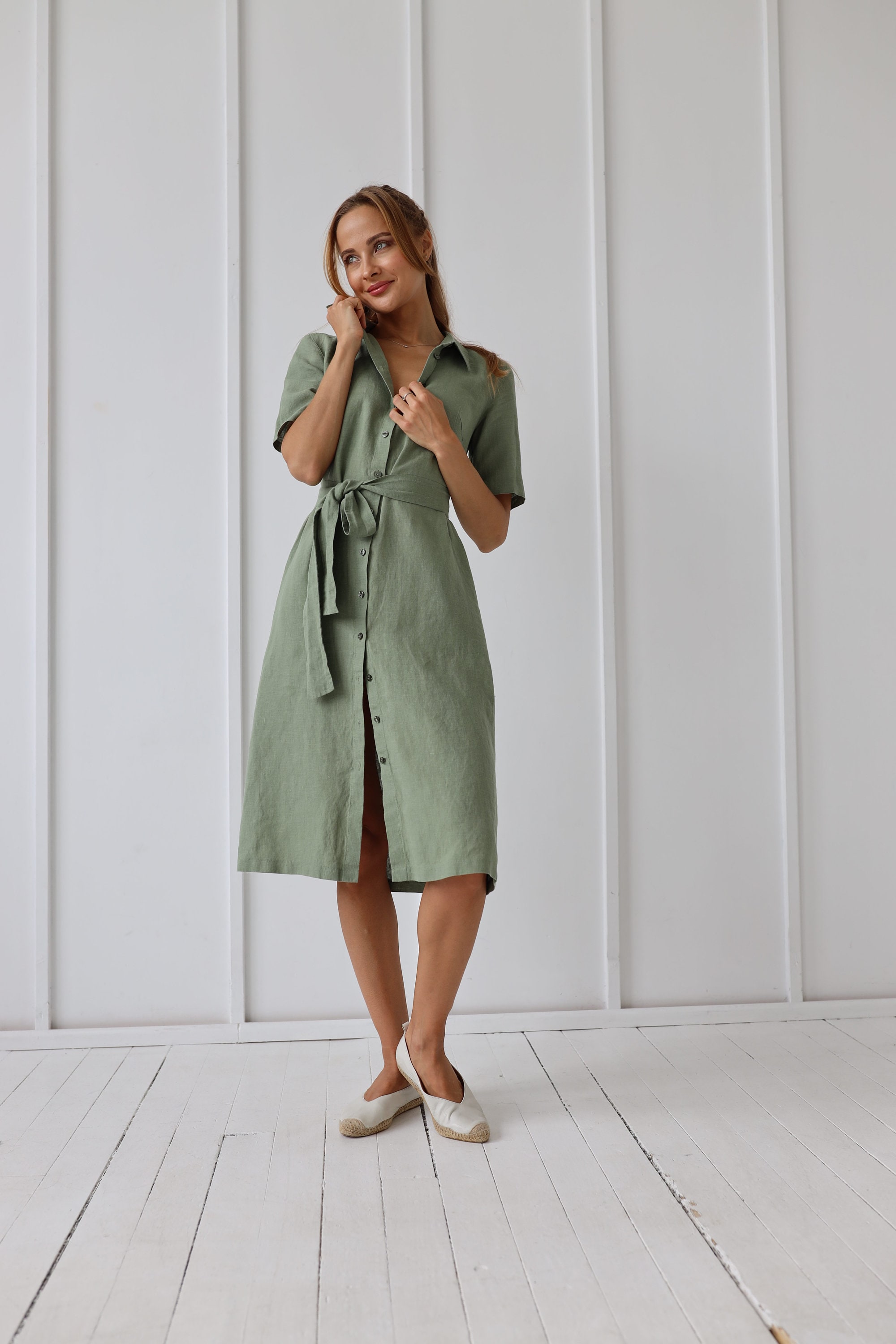 ONLY ONLSIESTA SHIRT DRESS - Blusenkleid - deep lichen green/grün ONLY ONLSIESTA SHIRT DRESS - Blusenkleid - deep lichen green/grün