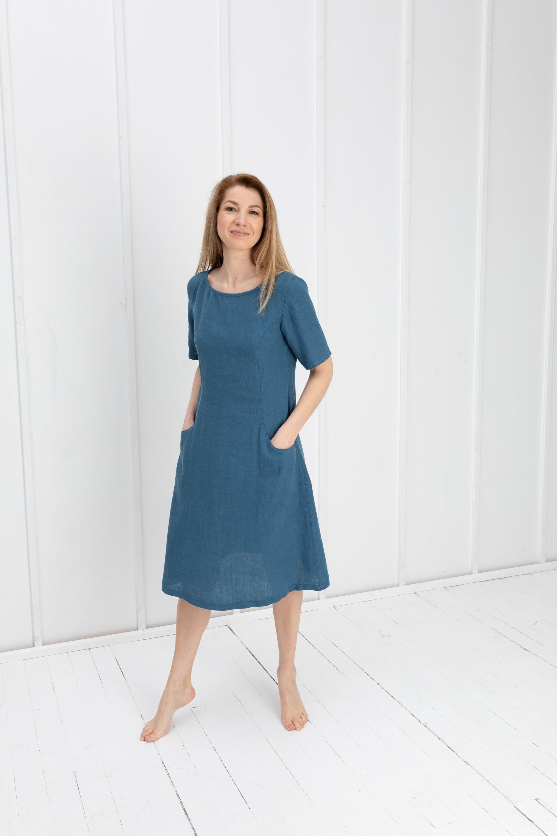 long sleeve wrap dress midi ERDEM