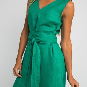 Long 100% Linen Dress, Linen Dress Plus Size/ 1251 image 8