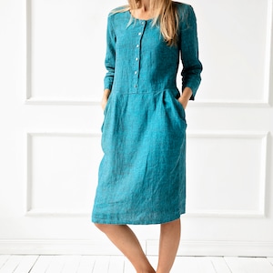 100% Pure Linen Dress/ 1230 image 3