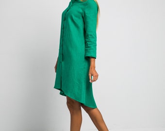 linen asymmetrical shirt dress Isabelle Poplin Asymmetric Dress | French Connection | Dresses | White