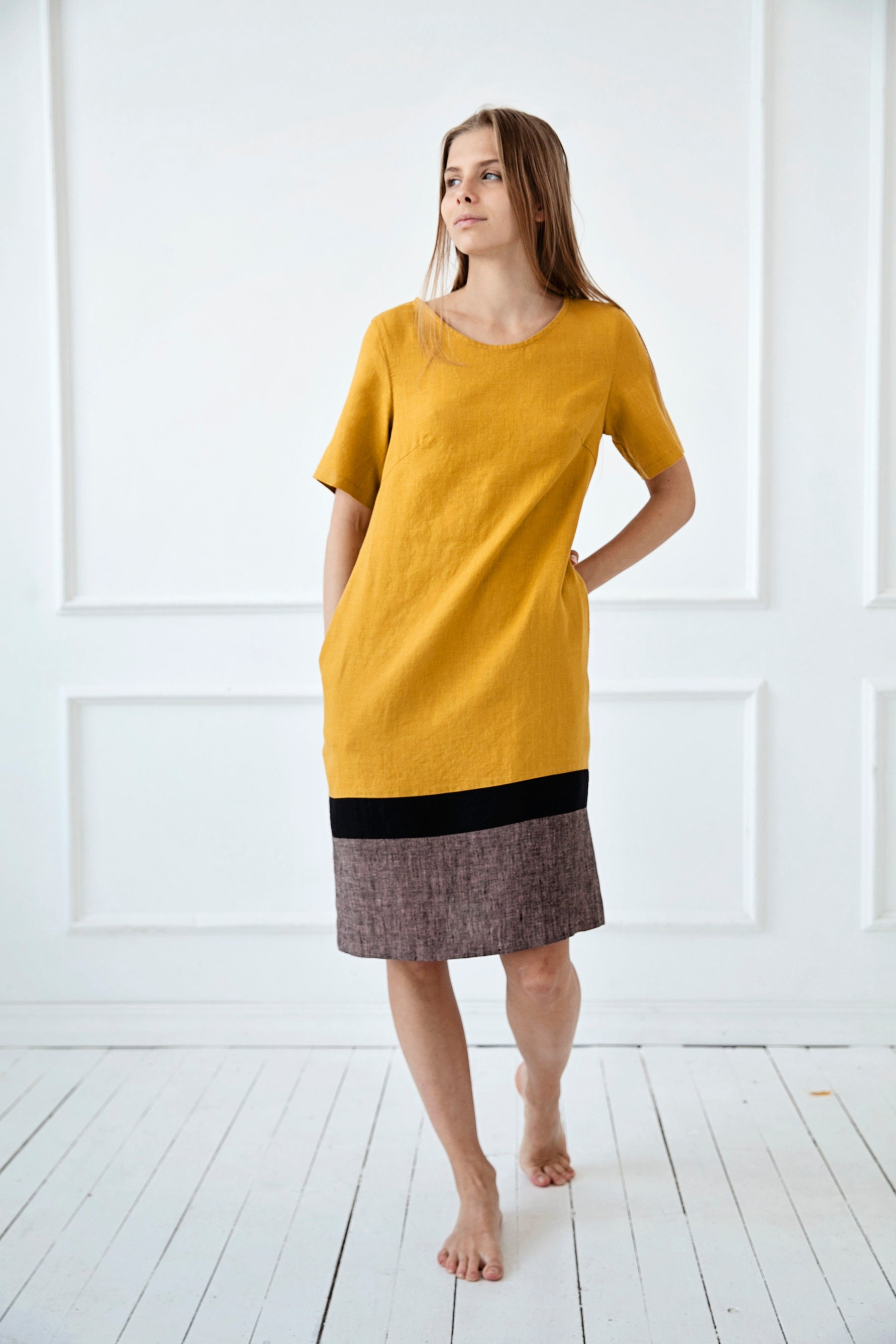 100 Linen Dress/ Linen Dress Plus Size/ Loose Linen Dress/ Etsy