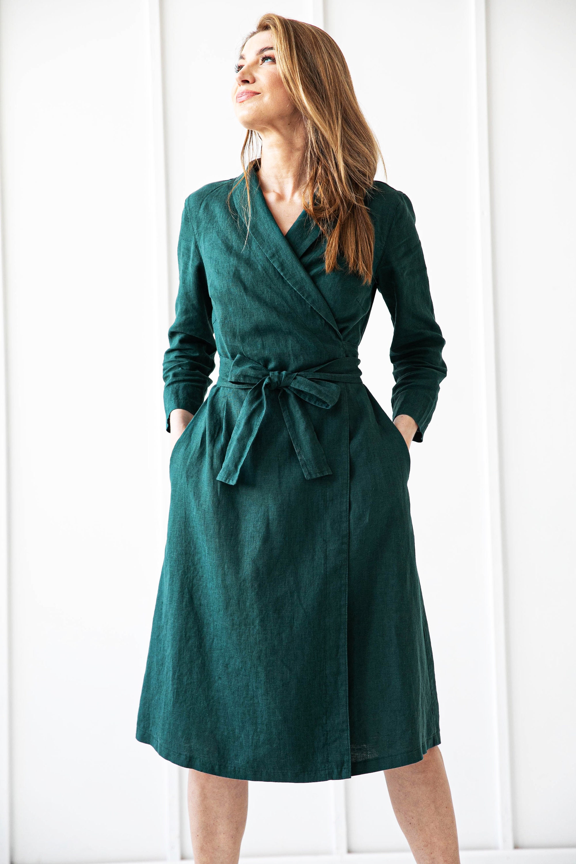 linen dress off shoulder Talia Off Shoulder Side Ruched Linen Mini Dress main image 0
