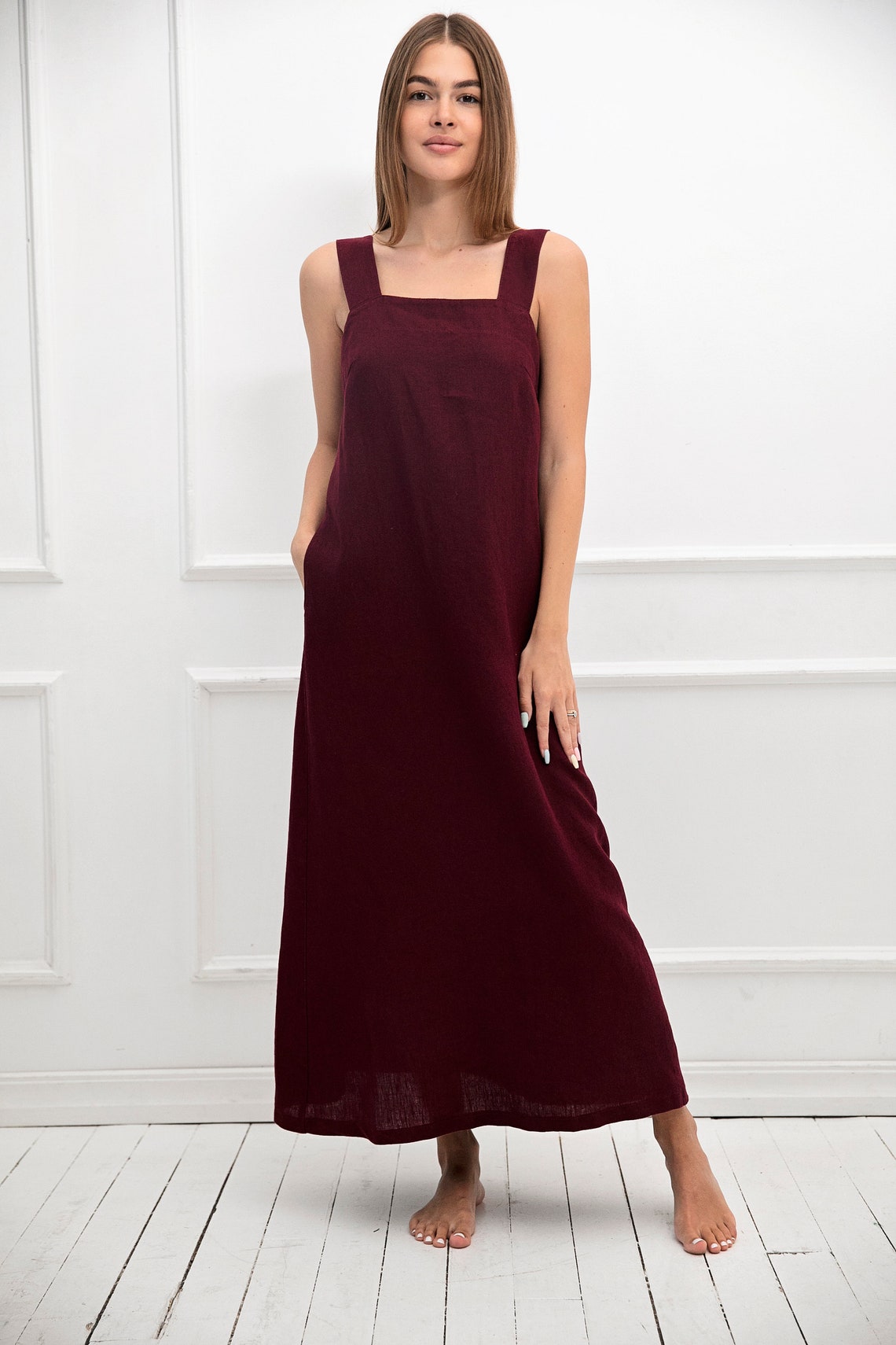 Long 100 Linen Dress Linen Clothing for Women Linen Etsy