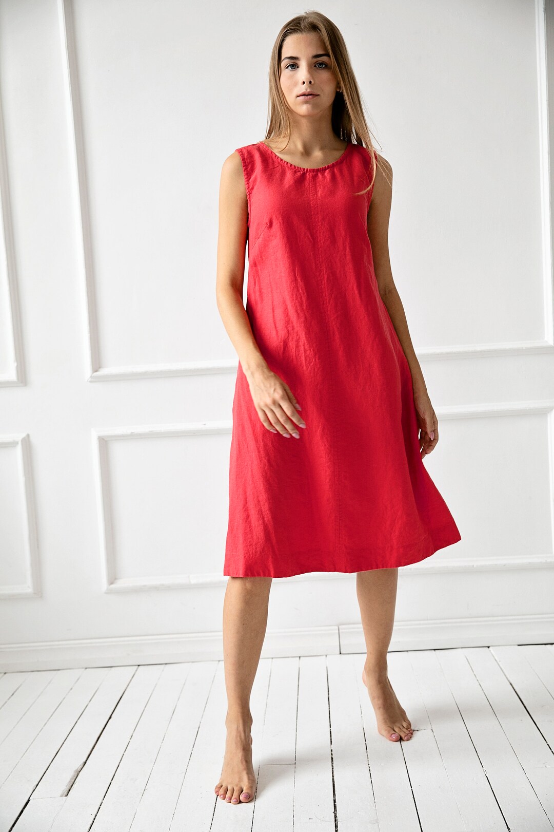 100% Linen Dress Loose Linen Dress Flax Dress/ 1266 - Etsy Sweden