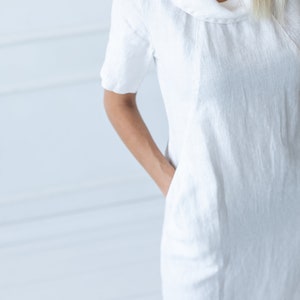 100% Pure Linen Dress/ Loose Flax Dress/ 1209 image 3