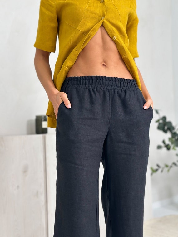 100 linen top pants womens