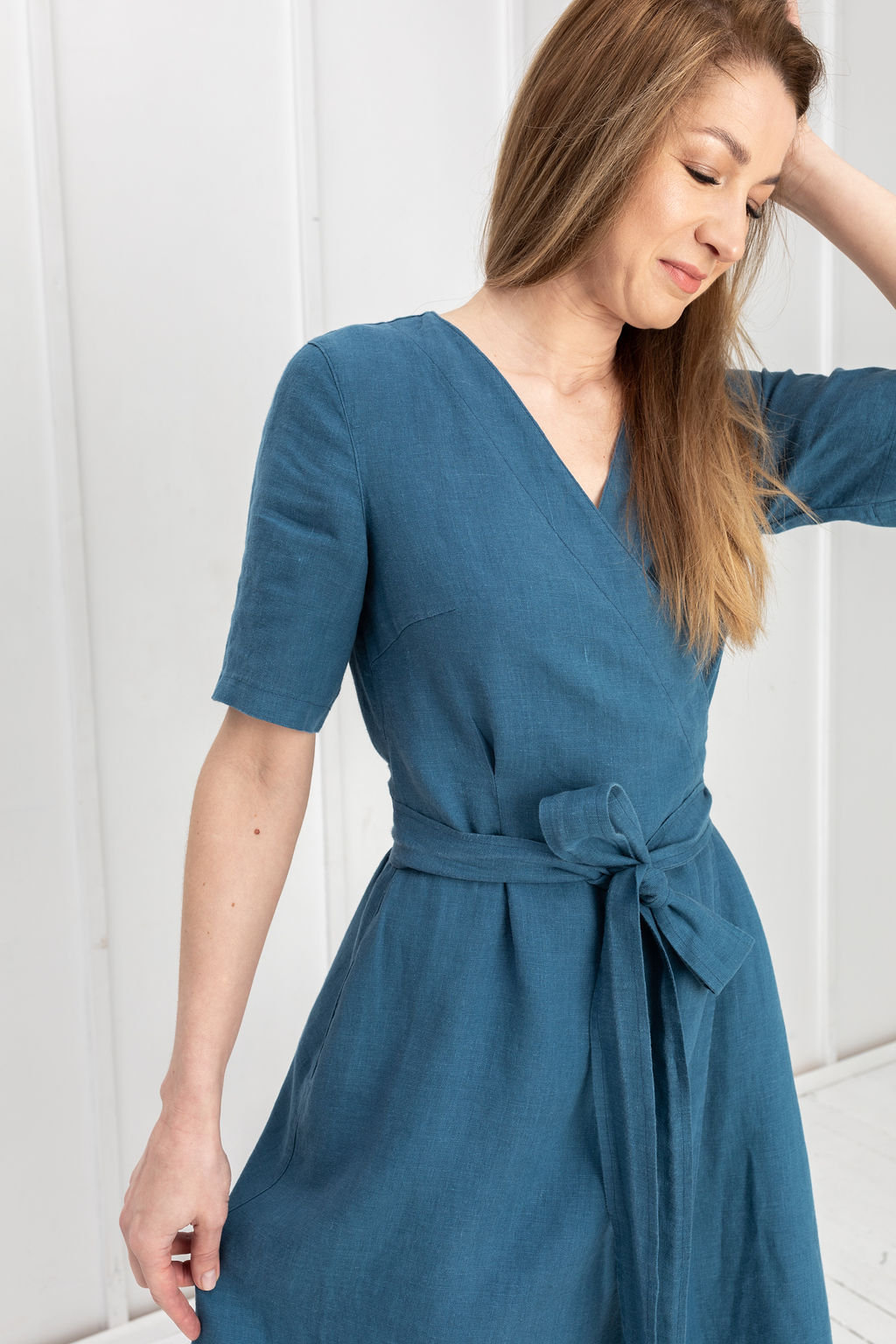 100% Linen Wrap Dress/ Linen Dress Plus Size/ Loose Linen - Etsy UK