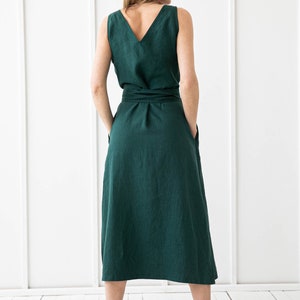 Long 100% Linen Dress, Linen Dress Plus Size/ 1251 image 3