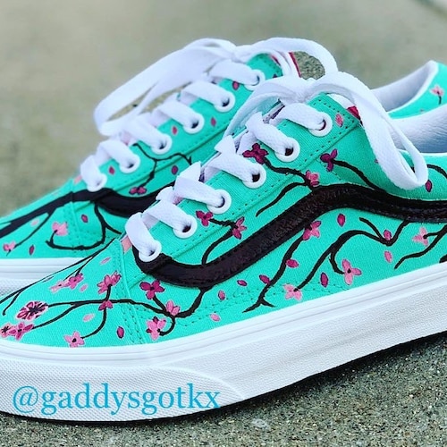 Custom Vans Arizona Green Tea Inspired Etsy