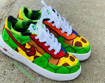 Turtle  custom Air Force 1’s- kids