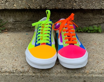 What the Neon is Going on Here Custom Vans - Etsy
