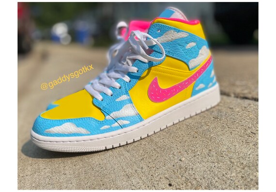 custom painted air jordan 1 mid sneakers