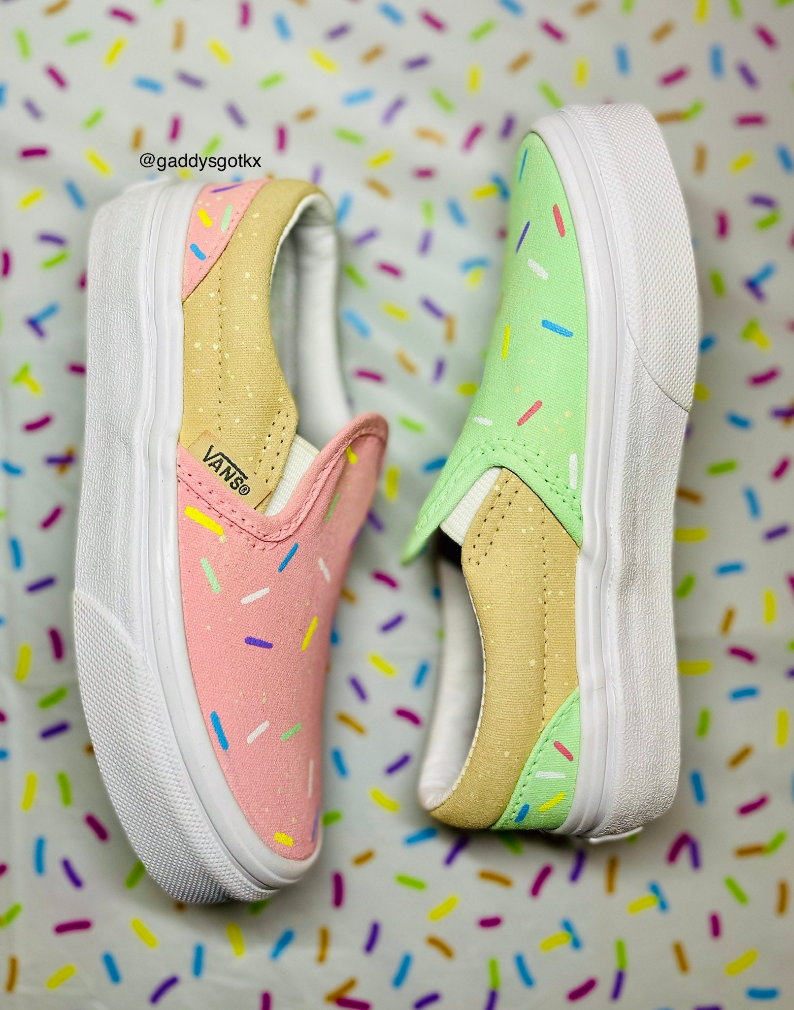 Ice Cream and Sprinkles Slip on Vans - Etsy display picture 1