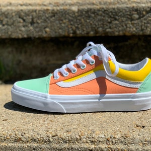 Custom Vans pastel tropical