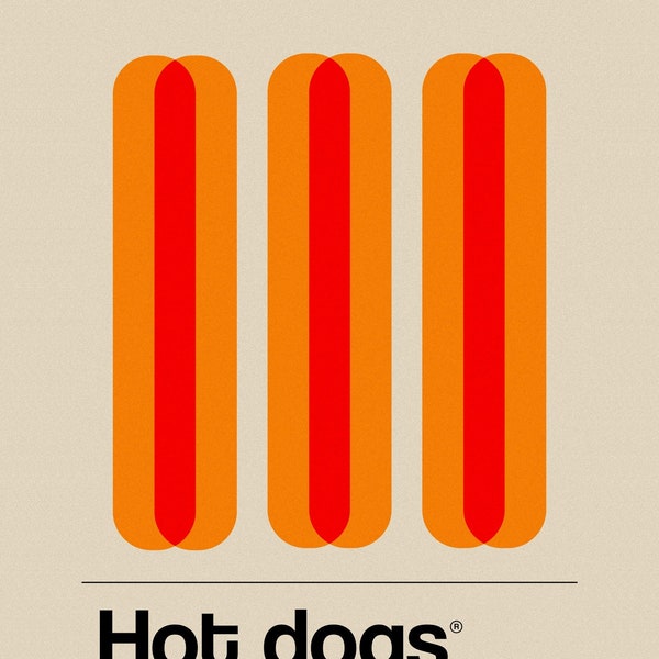 Hot Dogs - Minimalist Food Art