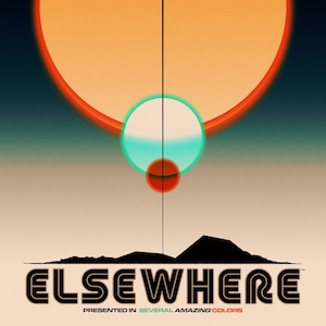 Elsewhere, Presented in Several Amazing Colors - Retro Tropical Minimalist Liminal Travel Poster