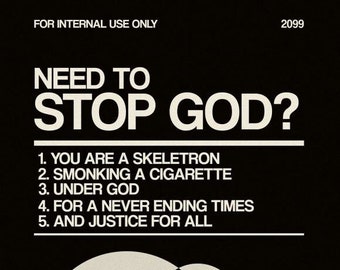 Need To Stop God? Here&#39;s How! Deranged Minimalist Psychedelic Retro Pamphlet