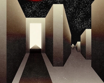 Centrally Located - Retro Scifi Liminal Parody Print