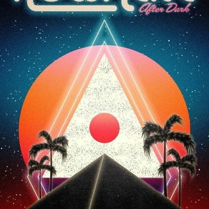 Desert Scifi Retro Synthwave 12" by 18" Poster - Nowhere After Dark